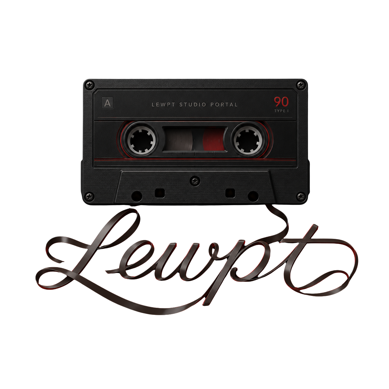 LEWPT cassette unspooling into the Lewpt wordmark
